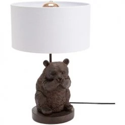 Amadeus Lampe d'ambiance Ours Abat jour Blanc