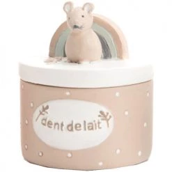 Amadeus 56217 - Boite à dents de lait arc en ciel et souris - Beige