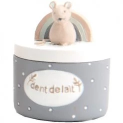 Amadeus 56218 - Boite à dents de lait arc en ciel et souris - Gris