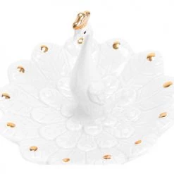 Amadeus Statuette porte-bijoux Paon Blanc