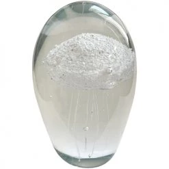 Amadeus Presse papier Méduse blanche en verre 10 cm