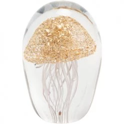Amadeus Presse papier Méduse en verre 9 cm - Doré
